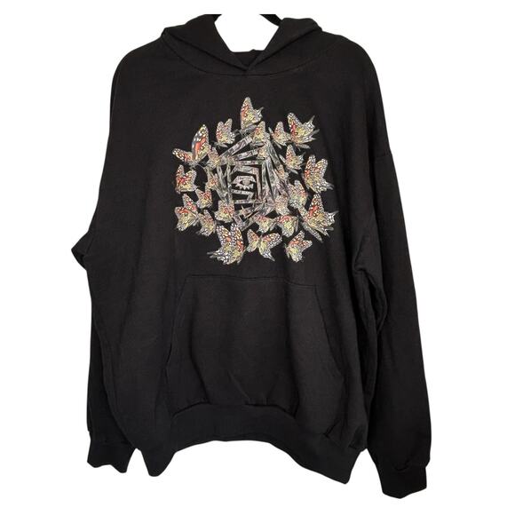 Kesh X The Hunt Butterfly Eye Collection Hoodie Streetwear Grunge Mens 3XL NWOT - Picture 1 of 8